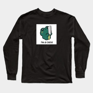 Frog with knife , danger but cute Long Sleeve T-Shirt